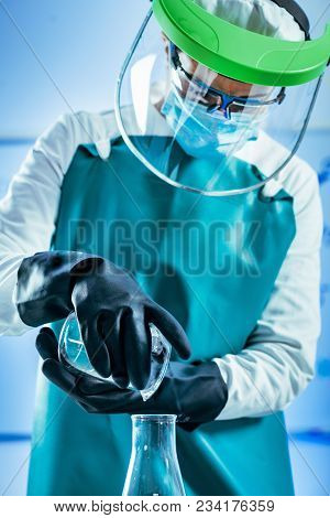 Cryonics. Scientist Working With Biological Samples