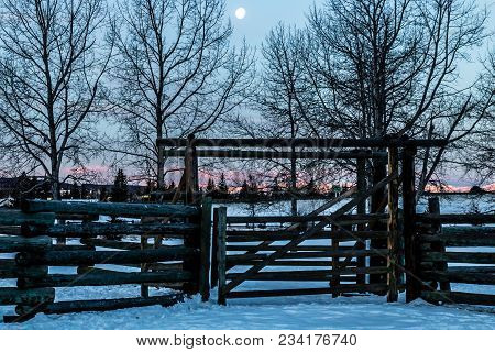 Morning Sun Rising Over Cochrane, Cochrane, Alberta, Canada