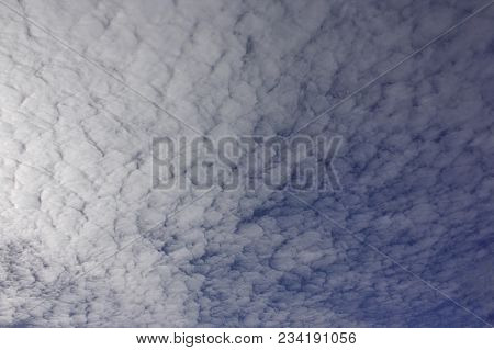 Evening Sky With Light Cirrus Clouds At Sunset