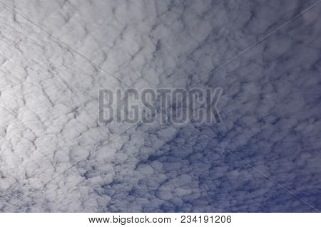 Evening Sky With Light Cirrus Clouds At Sunset