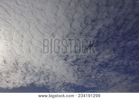 Evening Sky With Light Cirrus Clouds At Sunset