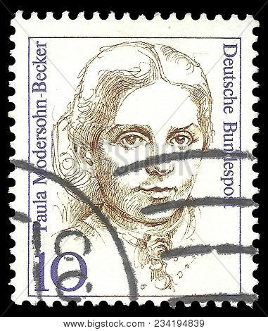 Germany - Circa 1988: Stamp Printed By Germany, Edition On Women In German History, Shows Painter Pa