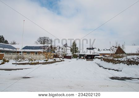 Street In Village Of Soellested In Denmark