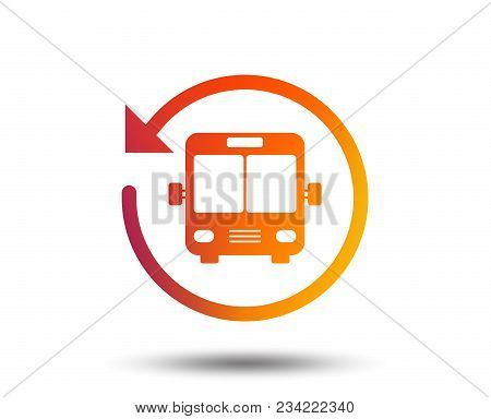 Bus Shuttle Icon. Public Transport Stop Symbol. Blurred Gradient Design Element. Vivid Graphic Flat 