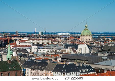 Aerial View Of City Of Copenhagen In Denmark