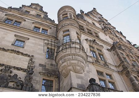 Dresden, Germany - April 27, 2012: This Is A Fragment Of The Facade Georgenbau.