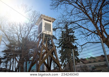 Stevenson Screen Weather Instrument Box On A Hill