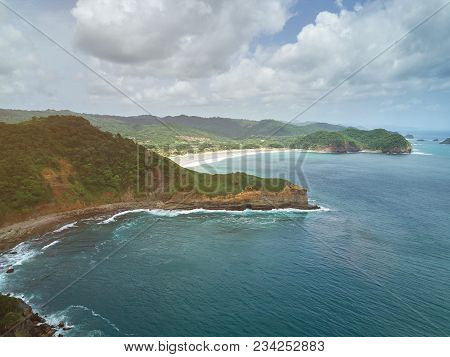 Bay In Nicaragua Coastline Aerial Drone View
