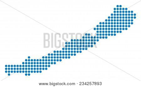 Dotted Balaton Lake Map. Vector Pattern Of Balaton Lake Map Done Of Dot Elements. Vector Geographic 