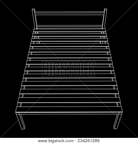 Base Orthopedic Bed Wireframe Low Poly Mesh Vector Illustration.