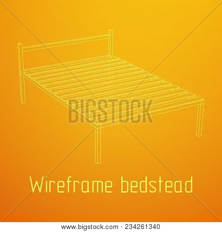 Base Orthopedic Bed Wireframe Low Poly Mesh Vector Illustration.