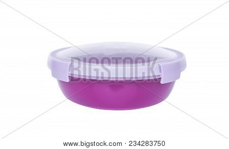 Plastic Container With Lid. Isolated On White Background.