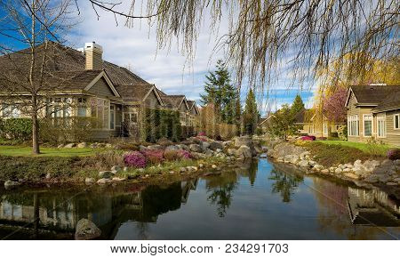 Residential District At The Outskirts Of The City Of Tsawwassen, A Town Of Cottages At A Picturesque