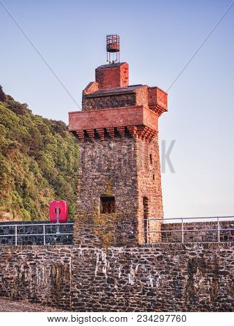 The Rhenish Tower On The Quay At Lynmouth, Devon, Uk. This Tower Was Built In The 19th Century, Mode