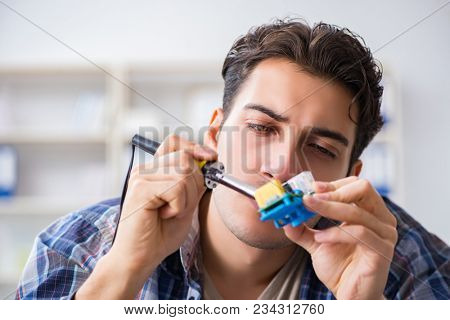 Computer hardware repair and fixing concept by experienced techn