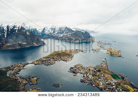 Lofoten Islands Is An Archipelago In The County Of Nordland, Norway. Is Known For A Distinctive Scen