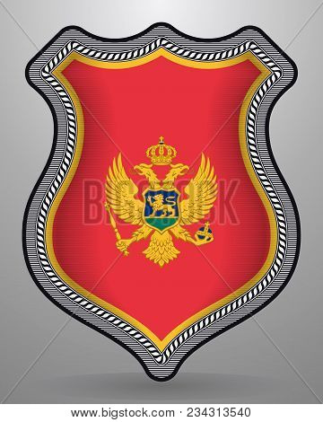 Flag Of Montenegro. Vector Badge And Icon