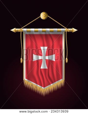 Historical Montenegrin Flag. Festive Vertical Banner. Wall Hangings