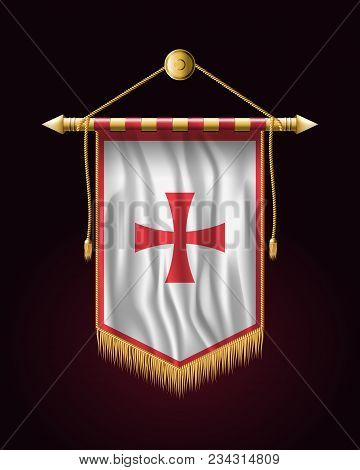Historical Montenegrin Flag. Festive Vertical Banner. Wall Hangings