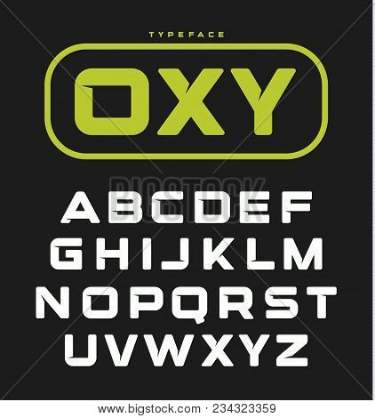 Modern Unusual Bold English Alphabet. Geometric Font, Conceptual Technical Letters For Monogram Or L