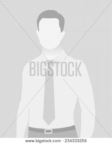 Default Placeholder Businessman Half-length Portrait Photo Avatar. Man Gray Color