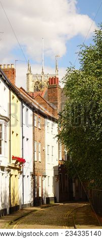 View Of Attractive Street Of Terraced Houses In Hull, Yorkshire, England