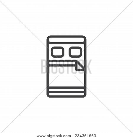 Double Bed Cover Blanket And Two Pillow Top View Outline Icon. Linear Style Sign For Mobile Concept 