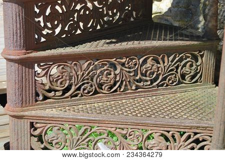Footsteps Of Ancient Iron Cast Spiral Staircase