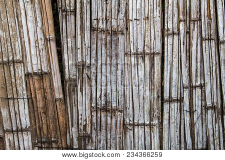 Very Old Split Bamboo Fence On A Farm In Ecuador