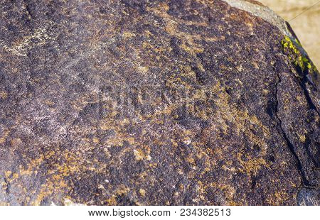 Ancient Site With Petroglyphs Near Cholpon-ata,  Kyrgyzstan During Summer