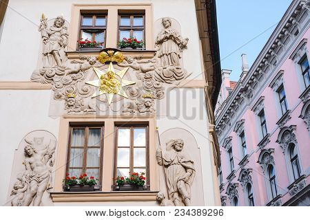 Prague, Czech Republic - May 2017: Hotel Zlate Studny Prague, Czech Republic