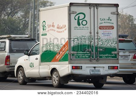 Pickup Truck And Container Of Pro Mushroom Company