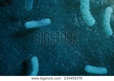3d Illustration Pathogenic Viruses Causing Infection In Host Organism. Viral Disease Epidemic. Virus