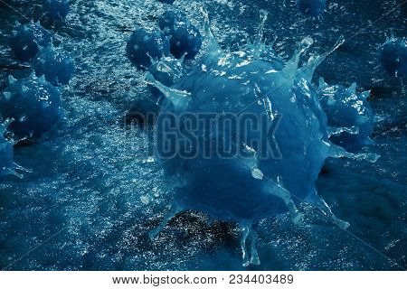 3d Illustration Pathogenic Viruses Causing Infection In Host Organism. Viral Disease Epidemic. Virus