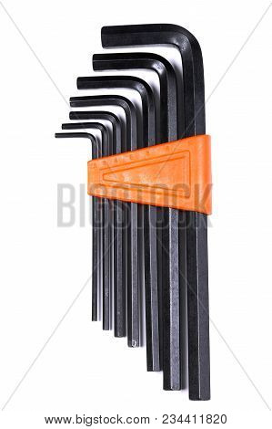 Set Of Hex Keys (allen Keys) Isolated Over White Background