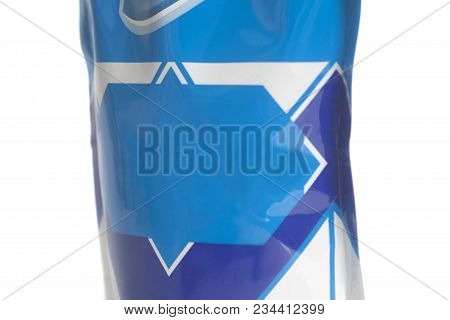 Blue Packaging Condenced Milk On A  White Background