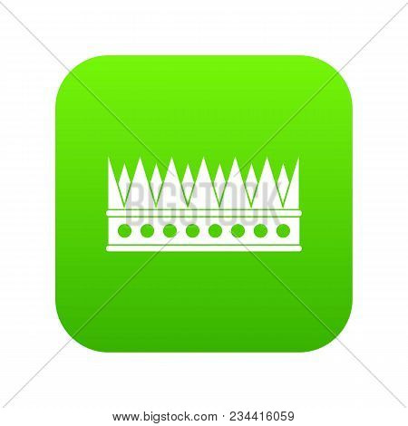 Regal Crown Icon Digital Green For Any Design Isolated On White Vector Illustration