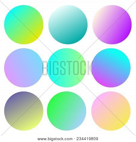 Modern Gradient Set With Round Abstract Backgrounds. Colorful Fluid Cover For Poster, Banner, Flyer 