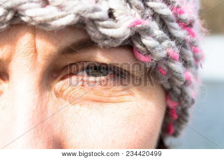 Eye Girl. She Looks Into The Camera Intently. A Little Screwing Up My Eyelids.