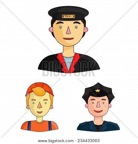People Of Different Professions Cartoon Icons In Set Collection For Design. Worker And Specialist Ve