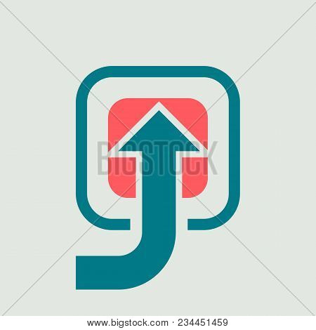 Curved Vector Arrow Sign On A Beige Background