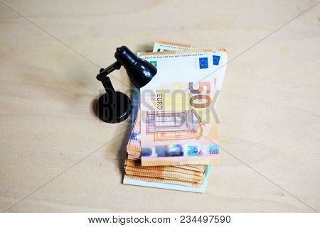 Banknotes, Euro Under The Reading Lamp, Finance