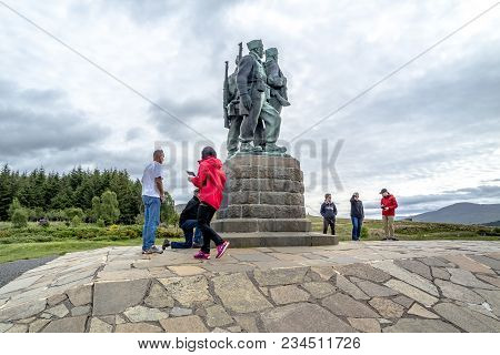 Spean Bridge , Scotland - May 31 2017:: A Memorial Dedicated To The Men Of The British Commando Forc