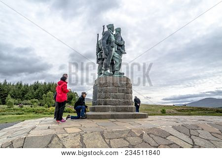 Spean Bridge , Scotland - May 31 2017:: A Memorial Dedicated To The Men Of The British Commando Forc