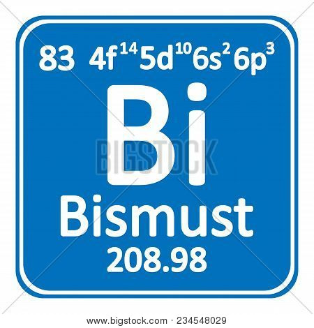 Periodic Table Element Bismuth Icon On White Background. Vector Illustration.