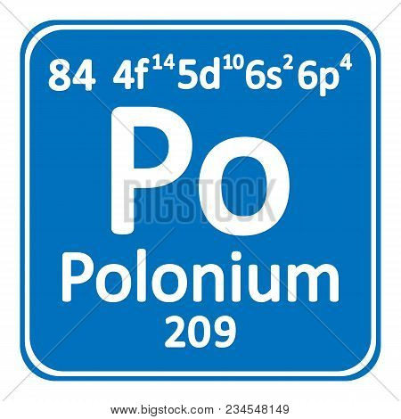 Periodic Table Element Polonium Icon On White Background. Vector Illustration.