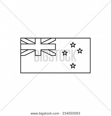 New Zeland Flag Icon. Outline New Zeland Flag Vector Icon For Web Design Isolated On White Backgroun