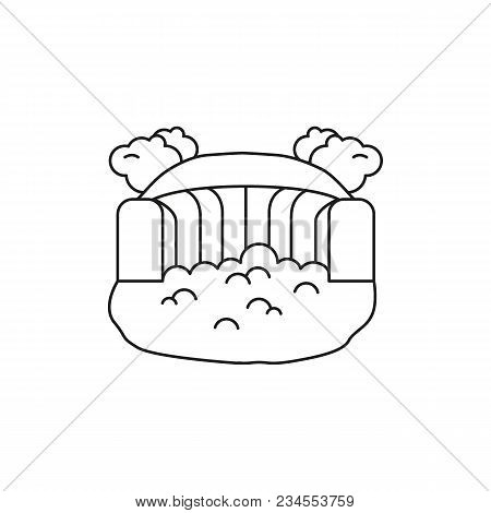 Water Falls Icon. Outline Water Falls Vector Icon For Web Design Isolated On White Background