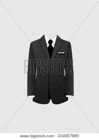The Illustration Of A Man Formal Suit Isolated On A Light Background