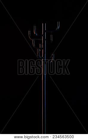 View Of Empty Coat Rack Isolated On Black